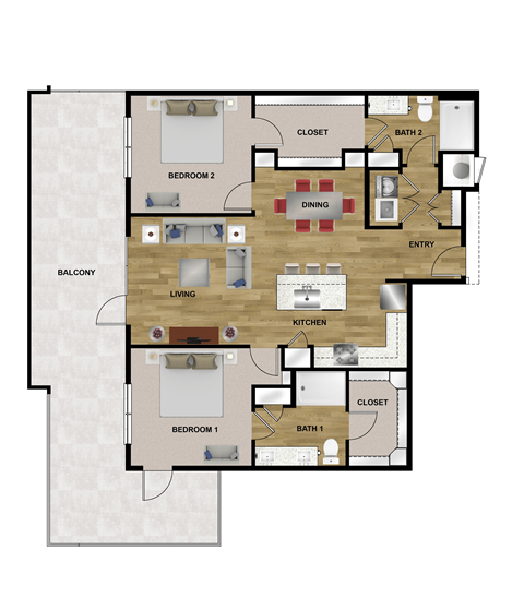 B2 Floor Plan at Brixton South Shore, Texas